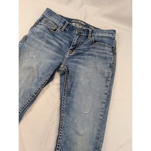 BKE Alec Jeans Mens 32x30 Straight Leg Buckle Faded Medium Wash Denim Casual